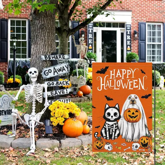 Halloween Ghost Dog Garden Flag 12x18(Multicolor) {4}