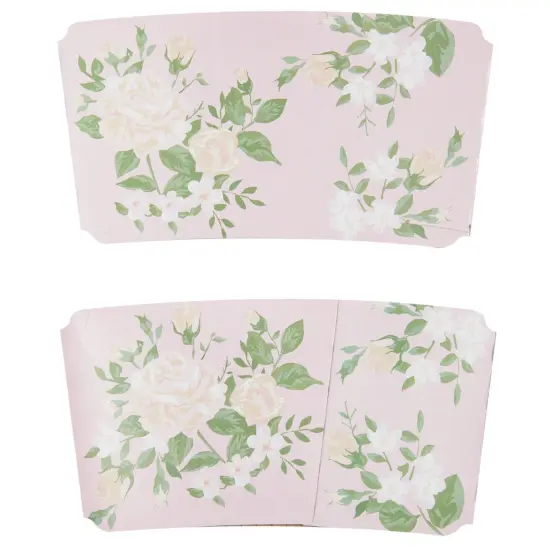 100 Pack Disposable Floral Paper Coffee Cup Sleeves, Drink Sleeves for Cups, 4 Colors (2.5 In) Multicolor {6}