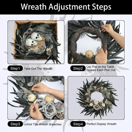 24" Snakeskin Leaves Halloween Wreaths {4}