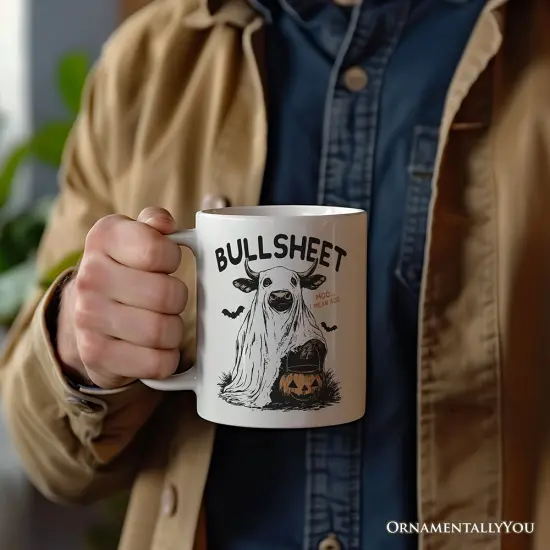Bullsheet Halloween Bull Mug, Hilarious Cow Gift {2}