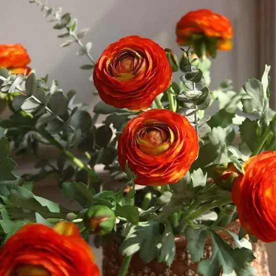 Orange Artificial Ranunculus Flowers (Orange) {5}