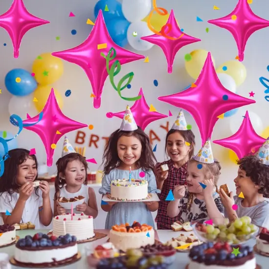 15Pcs Rose Red Star Foil Balloon (Rose Red) {4}