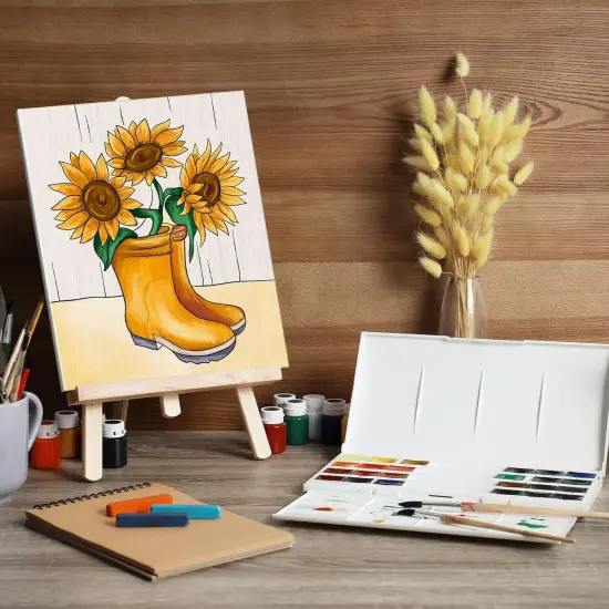 6 Pack Summer Sunflower Pre Drawn Canvas - 8x10 Inches {5}