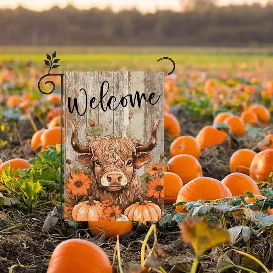 Fall Highland Cow Garden Flags 12x18inch(Fall Cow) {2}