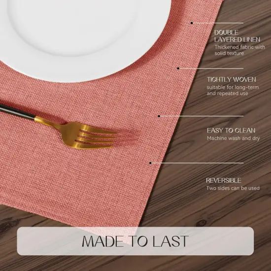 Heat Resistant Double Layered Thickened Burlap Fall Place Mat(Orange) {4}