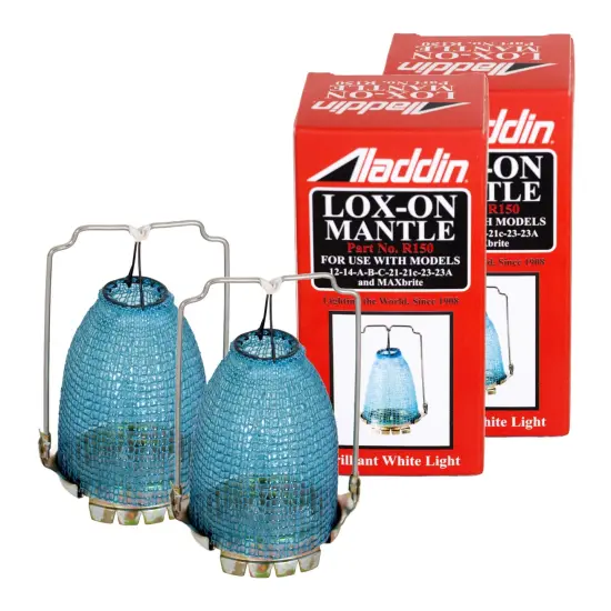 Aladdin Lox-on R150 Oil Lamp Mantle for Brighter and Cleaner Light, Set of 2 {1}