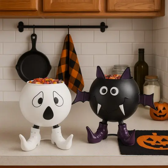 Ghost w/ Heels Halloween Trick or Treat Candy Bowl Basket {4}