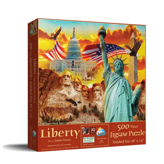 Sunsout Liberty 500 pc Fourth of July Jigsaw Puzzle 49121 {2}