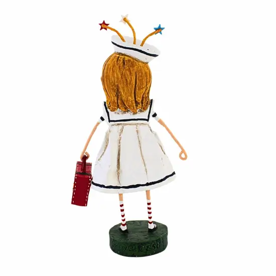 Lori Mitchell 7.0 Inch Bon Voyage Patriotic Figurine , Lightweight Summer Decor Sailor Dress Travel Vacation White {2}