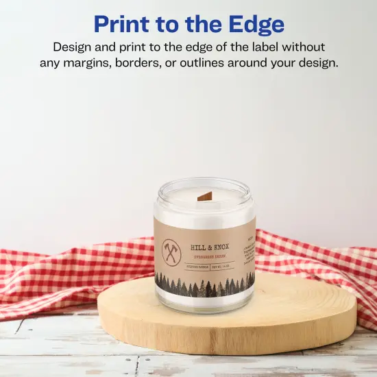 Avery Kraft Brown Rectangle Labels with Sure Feed, 9.75" x 1.25" {3}