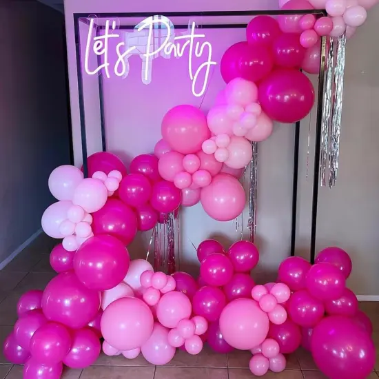 Metallic Hot Pink Balloons Garland (Pink(132pcs) {3}