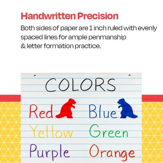 School Smart Primary Newsprint Paper, Short Way Ruled, 18 x 24 Inches, 100 Sheets {4}