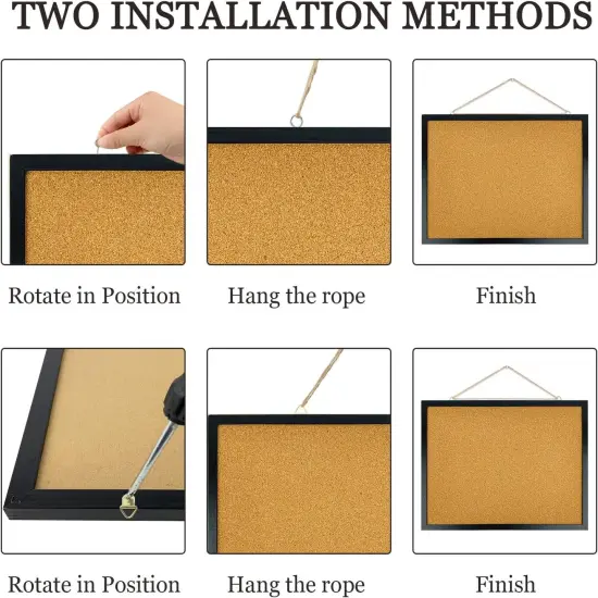 Black Cork Bulletin Board with Oak Wood Finish Frame (15.7 X 12 Inches) {3}