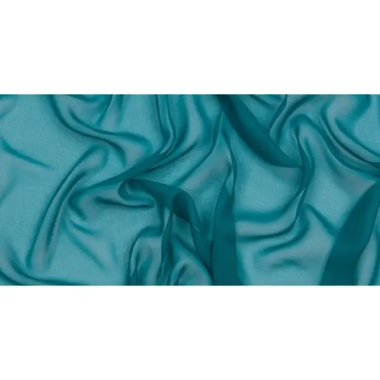 1 Yard Deep Teal Silk Chiffon Premium Solid Lightweight 44 Inch Width {4}