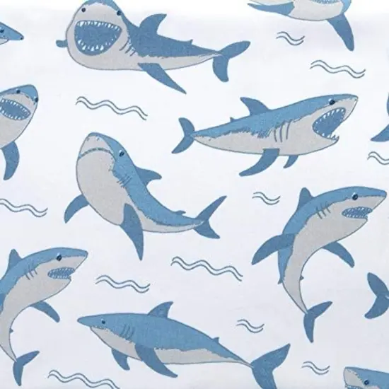 Sleeping Partners 3-Piece Blue Shark Sheet Set | 1 Twin Flat Sheet, 1 Twin Fitted Sheet & 1 Queen Pillowcase | Made of 100% Super Soft Microfiber Polyester | Soft, Smooth & Durable | Ideal for Boys Multicolor {2}