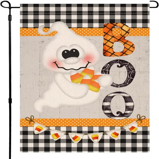 Halloween Ghost Boo Garden Flag 12x18Inch(Gray) {1}