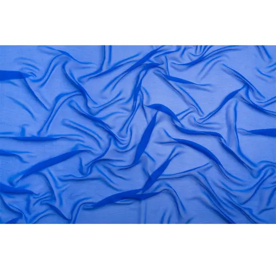 1 Yard Princess Blue Crinkled Silk Chiffon 43" Wide Premium Collection Silk Fabric {4}