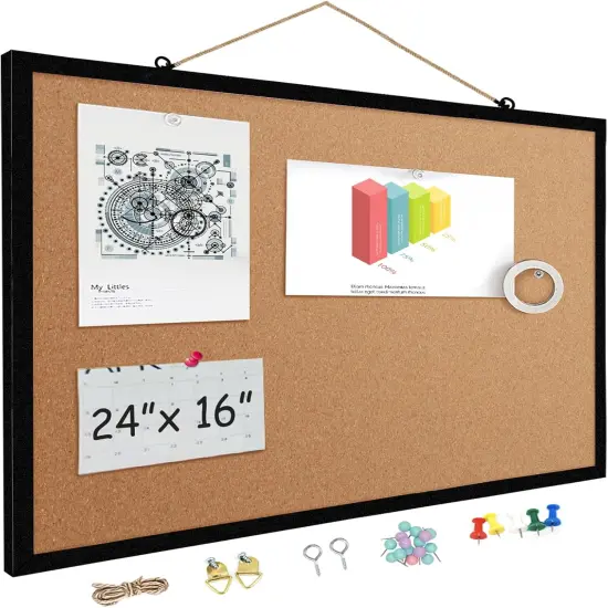 16&rdquo; x 24&rdquo; Cork Boards for Walls(Black) {1}