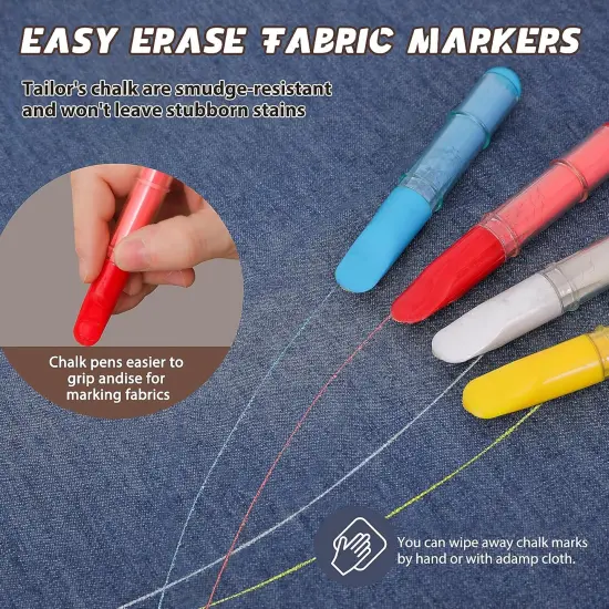 Fabric Chalk Markers (Red,Blue,White and 1 Ruler) {3}