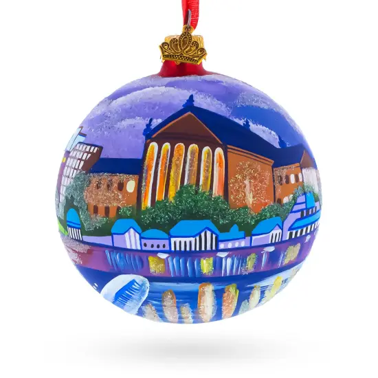 Philadelphia, Pennsylvania Glass Ball Christmas Ornament 4 Inches {1}