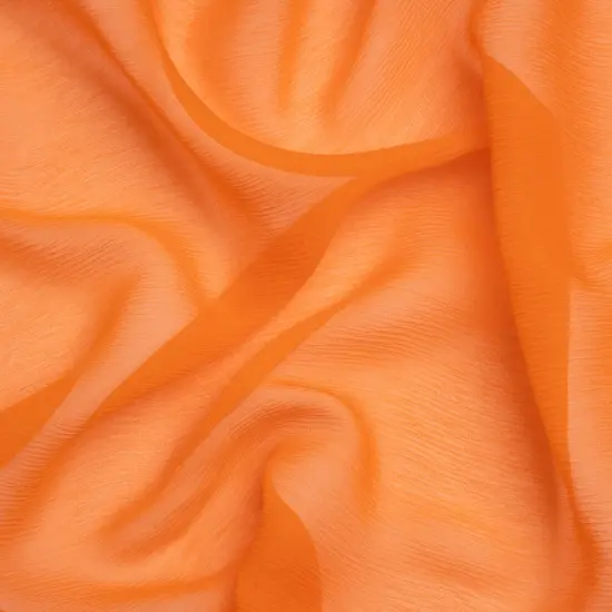 1 Yard Burnt Orange Sheer Crinkled Silk Chiffon Fabric for Flowing Dresses Scarves 43 inch Width {1}