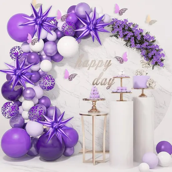 12 Point cone Explosion Star Foil Balloons(purple) {3}