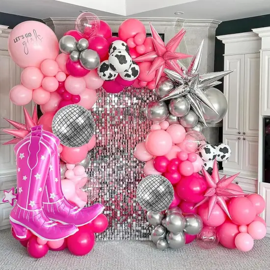 6 Pcs Cowgirl Balloons 34 Inch Hot Pink (Pink) {2}