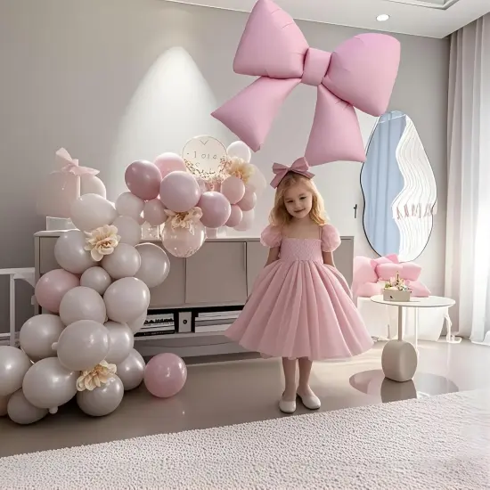 Giant Pink Bow foil Balloon(Pink) {4}
