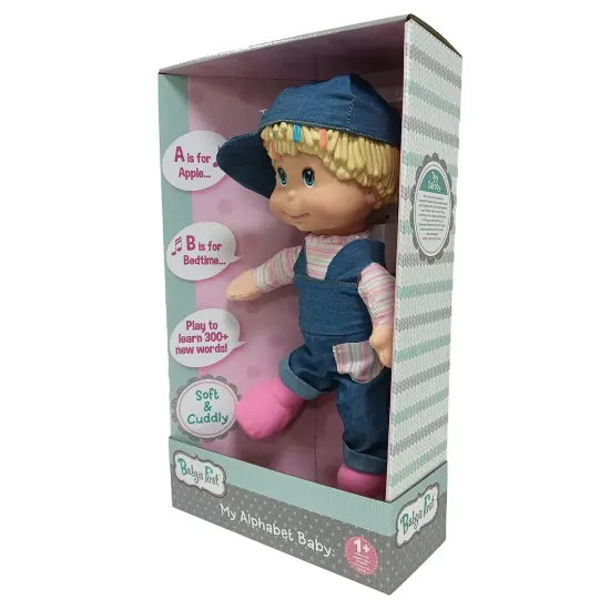 Baby's First: My Alphabet Boy Doll - Blue Denim Overalls -Interactive Singing Musical Doll, Teaches ABC's & Fun Words, Soft Toy, Kids-Toddler Age 1+ {6}