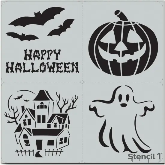 Halloween 4-Pack Stencil(Happy Halloween 4-Pack Stencil Set V2 8.5&rdquo; x 11&rdquo;) {1}