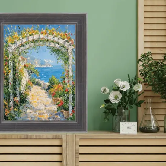 Silver Gunmetal Pewter Scoop Picture Frame 36x36 frame {7}