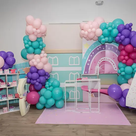 Pink Purple Blue Balloons 60 Pcs Hot Pink(Hot Pink Teal Purple) {5}