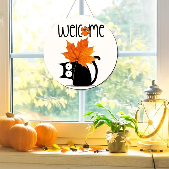 Hello Fall Signs Wooden Hanging Signs (Multicolor) {5}