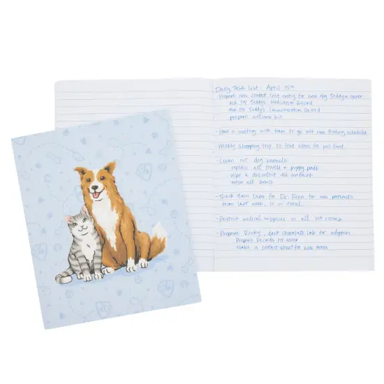 4 Pack Cat and Dog Veterinarian Journal with Paw Prints, Lined Pink/Blue Notebooks for Veterinary Gifts (6.75 x 8.25 In) Multicolor {4}