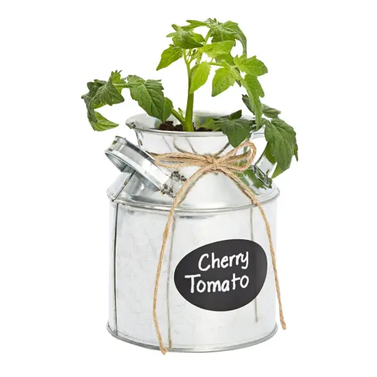 Set of 3 Galvanized Metal Window Herb Planters for Indoor Plants, Farmhouse Flowers Pots with Tray (4"D x 14"W x 5"H) {6}