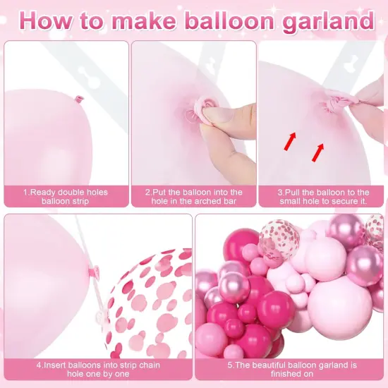 153pcs Pink Balloon Garland (Pink) {2}