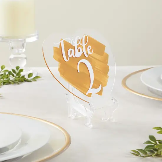 24 Pack Small Easel Stand for Mini Decorative Plates, Clear Display Holders for Signs, Greeting Cards, Place Cards, Photos (5.3 In) {3}