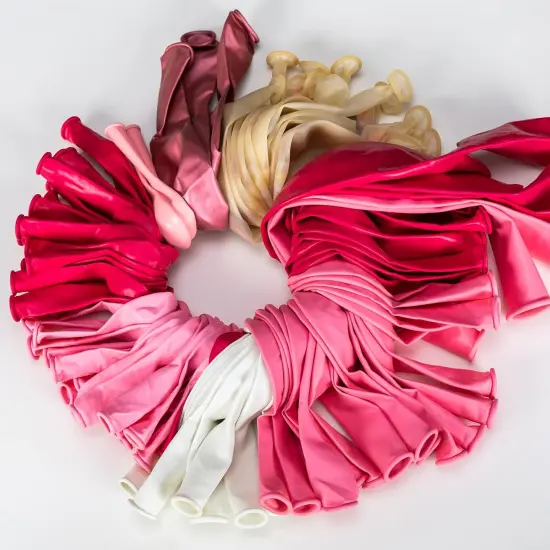 150pcs Hot Pink and White Confetti Balloons (Pink) {6}