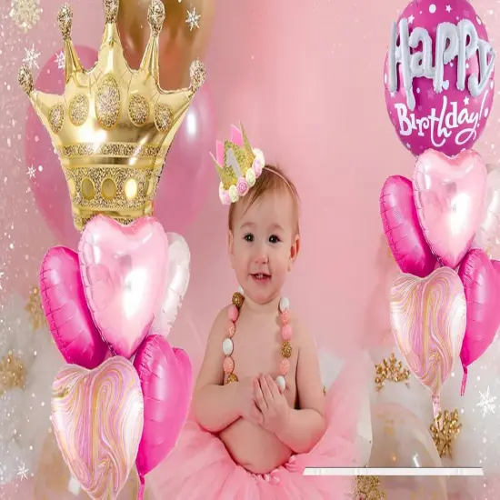 36inch Hot Pink Happy Birthday Foil Balloons(010-pink) {4}