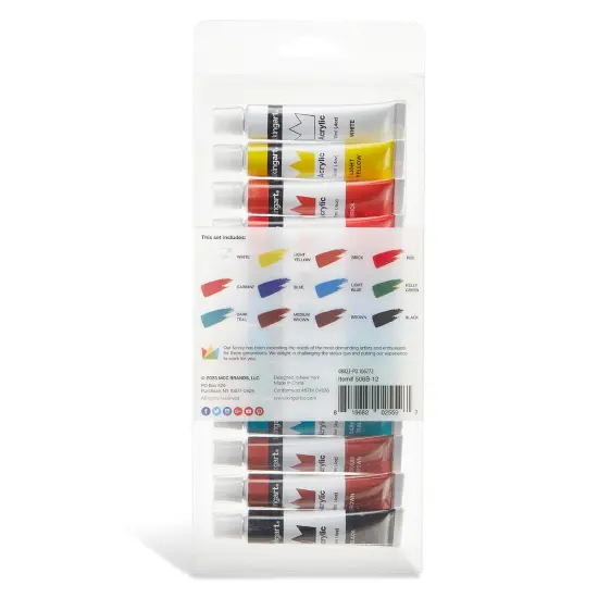 KINGART&reg; Acrylic Paint Set, 12ml, 12 Colors {3}