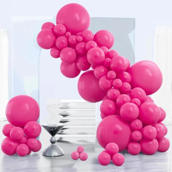 Hot Pink Balloons 140 pcs (Pink-y12) {1}