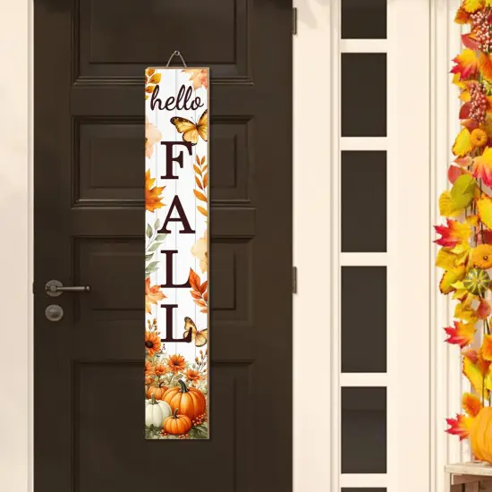 Hello Fall Porch Sign Autumn (Yellow) {6}