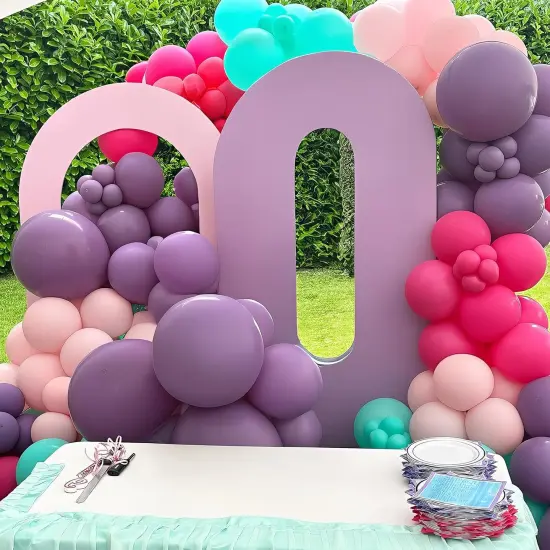 Pink Purple Blue Balloons 60 Pcs Hot Pink(Hot Pink Teal Purple) {6}