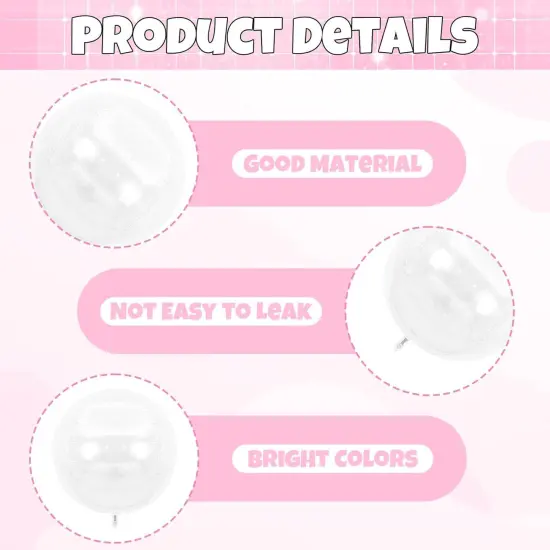 6pcs 22 inch Pink Star Balloons and 4D Large Foil Balloons(Pink Iridescent) {2}