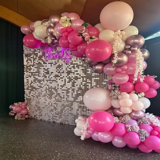 Pink Balloons Set,60pcs 12 inch Metallic Pearl Pink(Multiple Pink) {5}