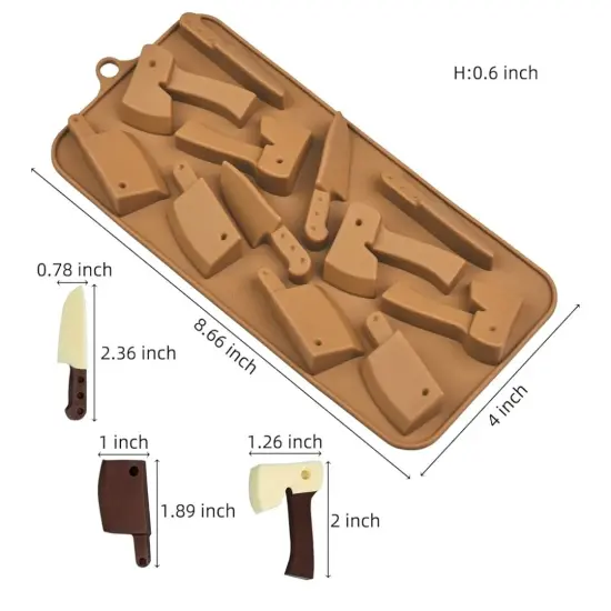 Halloween Knife & Cleaver Chocolate Silicone Mold {2}