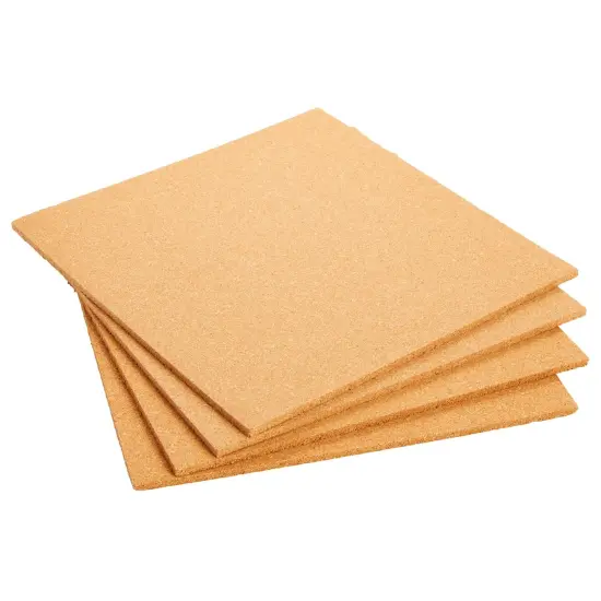 4-Pack Cork Board Tiles, 1/4-Inch Natural Square Cork board Tiles for Bulletin Boards, Coasters, Countertop Pot and Pan Holders, and DIY Arts and Crafts (12x12 in) Brown {4}