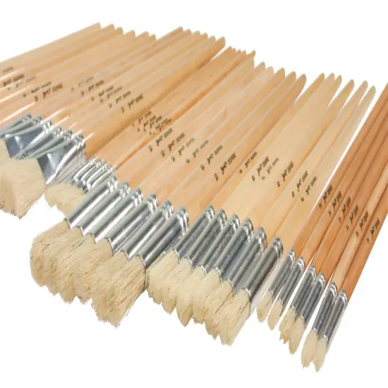 Sax Olympia Interlocked Hog Hair Bristle Paint Brushes Long, Assorted Sizes, Set of 36 {2}