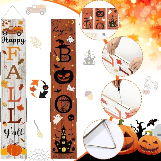 2 in 1 Fall Porch Sign Decor 47 (bright color) {2}
