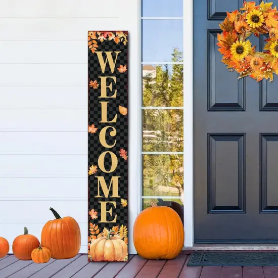 Farmhouse Fall Wooden Welcome (Black) {5}